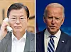 President Moon Jae-in, left, and U.S. President Joe Biden. [YONHAP]