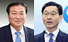 Chung Man-ho, left, was named senior presidential secretary for public affairs on Wednesday. Yoon Chang-yul was named senior secretary for social affairs. [YONHAP]
