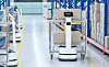 LG Electronics' logistics robot CLOi CarryBot delivers parcels at a warehouse. [LG ELECTRONICS]
