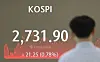 A screen in Hana Bank's trading room in central Seoul shows the Kospi opening on Monday. [YONHAP]