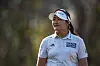 Ryu Hae-ran walks between holes during the sixth round of the 2022 LPGA Q-Series at Highland Oaks Golf Course on Friday in Dothan, Alabama. [AFP/YONHAP]