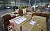 Shipment to Turkey and Syria are stored at a logistics facility in Incheon on Thursday afternoon. Around 110 Korea disaster relief personnel arrived at earthquake-devastated southern Turkey on Wednesday. [YONHAP]