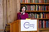 Queen Silvia of Sweden speaking at the Dementia Forum X at the Royal Palace in Stockholm, Sweden, in May 2019. [DEMENTIA FORUM X]