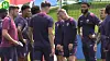 The English national team train ahead of the Euro 2024 round of 16 match against Slovakia on Sunday. [ONE FOOTBALL]