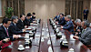 President Yoon Suk Yeol, center left, holds a meeting with a U.S. congressional delegation at the Yongsan presidential office in central Seoul on Wednesday. [PRESIDENTIAL OFFICE]