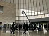 A large crane camera enters the National Museum of Korea after closing hours to shoot the opening show of the Seoul Fashion Week featuring popular band Leenalchi on March 9. [YIM SEUNG-HYE]