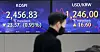 A screen in Hana Bank's trading room in central Seoul shows stock and foreign exchange markets open on Monday. [NEWS1]