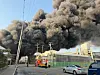 Black smoke rises from a bag storage warehouse in Seo District, Incheon, after it caught on fire at 3:57 p.m. Monday. The blaze burned several buildings, including nearby factories. Three people were injured and two were transferred to a nearby hospital. [NEWS1]