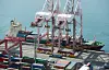 Containers are piled up at a port in Busan on Nov. 8, 2022. [YONHAP]