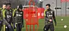Bruno Fernandes, right, trains with the Manchester United sqaud ahead of their game against FC Barcelona in the UEFA Europa League on Thursday. [ONE FOOTBALL]
