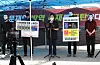 Kang Yeon-jae, center, a lawyer for Rev. Jun Kwang-hoon of the Sarang Jeil Church, reads the pastor’s statement on his behalf Thursday in front of the church in Seongbuk District, central Seoul. [YONHAP]
