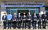 Representatives involved in Posco Energy’s new liquefied natural gas (LNG) business attend a ribbon-cutting ceremony at the company's Gwangyang LNG Terminal in South Jeolla on Wednesday. [POSCO ENERGY]