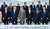 Korean President Yoon Suk Yeol, second from left, poses for a commemorative photo with other foreign leaders at the G7 Summit in Hiroshima, Japan, on Saturday. [JOINT PRESS CORPS]