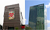 Shinsegae Department Store’s main branch in central Seoul, left, and Naver headquarters in Bundang in Gyeonggi.