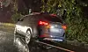 The car where Ju-ne, Jay and a man in his 20s were in, drove into a concrete retaining wall in South Gyeongsang, Monday. [YONHAP]