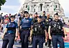 Korean, Brazilian and French police officers patrol the streets of Paris on Thursday as part of a joint international operation to support the 2024 Paris Olympics. [NEWS1]