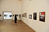 Visitors look at photos exhibited at the Swiss Embassy in Seoul on Oct. 27, which were produced by eight Korean artists inspired by the architecture of the embassy. The exhibition will be open to the public through Nov. 10, before moving to Seoi Gallery in central Seoul, where it will be showcased through Dec. 4. The Swiss Embassy opened its new building in May 2019, returning to the premises that the Swiss Confederation acquired to build its first embassy in Seoul in 1974. The new building was inspired by hanok, or Korean traditional houses. [EMBASSY OF SWITZERLAND IN KOREA]