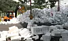 Officials at the public recycling center in Idong-eup, Cheoin District, Yongin in Gyeonggi, are working on sorting styrofoam on Wednesday, the last day of the Chuseok holiday. Holidays leave mountains of styrofoam packaging due to what environmentalists call 'excessive gift-wrapping.' [NEWS1]