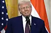 President Donald Trump listens during a news conference with India's Prime Minister Narendra Modi in the East Room of the White House, Feb. 13, 2025, in Washington. [AP/YONHAP]