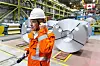 Canada’s Prime Minister-designate Mark Carney prepares to speak to workers while he visits the ArcelorMittal Dofasco steel mill in Hamilton, Ontario, Canada on March 12. [REUTERS/YONHAP]