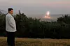 North Korean leader Kim Jong-un watches a recent missile test at an undisclosed location and date in this photograph released by Pyongyang’s state-controlled Korean Central News Agency (KCNA). [YONHAP]