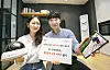 Models promote KT's video surveillance service on Wednesday. [KT]