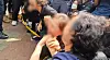 A grieving family member weeps at the site of a fire at a lithium battery plant in Hwaseong, Gyeonggi, on Tuesday. [JOONGANG ILBO]