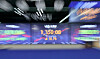 An electronic display board in central Seoul shows the won breaking 1,350 to the dollar Monday.[YONHAP]