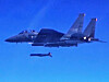 Seoul's Joint Chiefs of Staff said South Korean fighters fired air-to-surface missiles into the North Korean side of the Northern Limit Line (NLL) in response to North Korea's launch of a short-range ballistic missile (SRBM) south of the NLL on Wednesday morning. The photo, captured from a video released by the South Korean Air Force, shows a F-15K fighter firing a SLAM-ER cruise missile after the North Korean missile launch. [REPUBLIC OF KOREA AIR FORCE]
