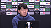 Son Heung-min discusses Tottenham Hotspur's drop in the table in a press conference ahead of the club's Europe League clash with Wolfsberger. [SCREEN CAPTURE]