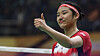 An Se-young in action during a match at the Daihatsu Indonesia Masters BWF World Tour 2023 on Jan. 29. [BADMINTON WORLD FEDERATION]