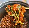 Basil kimchi and Chappagetti (black bean ramenn) [SCREEN CAPTURE]