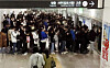 Riders wait for a subway train heading to Gimpo, Gyeonggi, at Gimpo International Airport Station in Gangseo District, western Seoul, on Thursday. [YONHAP]