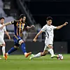 Jeju United's Lee Gi-hyeok, right, dribbles the ball during an FA Cup match against Ulsan Hyundai at Ulsan Munsu Football Stadium in Ulsan in a photo shared on Jeju's official Facebook account on Thursday. [SCREEN CAPTURE]
