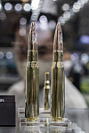 Bullets are exhibited at the Defense Expo Korea 2022, the biggest military weapon exhibition in the country, held at Kintex in Goyang, Gyeonggi, on Thursday. This year, a total of 40 countries and 350 companies are participating in the expo, which will run through Sunday. [YONHAP]