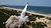 North Korea test-fires a tactical ballistic missile equipped with a new 'autonomous' navigation system on May 17, in this photo released by the North's Korean Central News Agency the next day. [YONHAP]