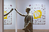 Michelangelo Pistoletto’s bronze sculpture “L’Etrusco” (1976) with Domenico Bianchi’s wax on fiberglass piece “Untitled” (2022) [ART SONJE CENTER]