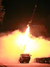 North Korea's state-run Rodong Sinmun on Thursday released this photo of one of two long-range strategic cruise missiles fired by the regime on Wednesday. [NEWS1]