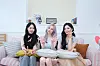 Girl group VIVIZ poses for the camera during a FanTalk 2 video interview with the Korea JoongAng Daily and Celeb Confirmed. [CHO YONG-JUN]