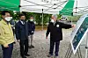 Choi Byeong-am, second from left, chief of the Korea Forest Service, inspects logging sites at Duchon-myeon in Hongcheon County in Gangwon Monday afternoon alongside local officials. The Forest Service aims to plant 3 billion young trees over the next 30 years after logging aged trees in an attempt to offset carbon emissions, a plan being criticized by environmental activists. [NEWS1]
