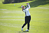 Choi Hye-jin watches her shot during the first round of the KB Financial Group Star Championship at Black Stone Ichon. [NEWS1]