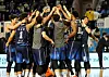 Jeonju KCC Egis players celebrate winning the 2020-2021 KBL regular season on March 31. [YONHAP]