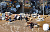 Residents who suffered damages after Typhoon Khanun passed the country take part in restoration work in Byeongsu-ri, Gunwi County in Daegu Friday. [YONHAP]
