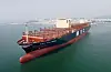 A very large container ship constructed by HD Hyundai Heavy Industries, delivered in 2023 to the ship owner, sails under a sea trial. [HD KSOE]
