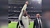 Real Madrid midfielder Jude Bellingham celebrates his side's 3-2 win over FC Barcelona on Sunday. [ONE FOOTBALL]