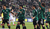 Jeonbuk Hyundai Motors celebrate after Ahn Hyun-beom's goal during a 2023-24 AFC Champions League round of 16 match against the Pohang Steelers at Jeonju World Cup Stadium in Jeonju, North Jeolla on Feb 14. [YONHAP]