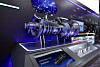 A hydrogen gas turbine is displayed at Doosan Heavy Industries & Construction's booth at CES 2022 in January. [DOOSAN GROUP]