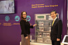 From left, Katherine Dei Cas, executive vice president of EMD Electronics and Dr. Kim Woo-kyu, managing director of Merck Korea, poses for a photo at Merck's booth showcased at Semicon Korea 2026 on Feb. 10. [MERCK]