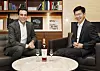 Edrington’s managing director of the North Asian region Martin Jaime and Roh Dong-kyu, founder of D&P Spirits, The Macallan's official importer and distributor in Korea, poses for the camera during an interview with the local press ahead of the launch held at the Bentley Tower in Dongdaemun District, eastern Seoul. [PARK SANG-MOON][PARK SANG-MOON]