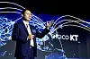 KT CEO Ku Hyeon-mo gives a speech on KT's ″Digico″ non-telecom business during an event celebrating the 20th anniversary of the company's privatization in August. [KT]